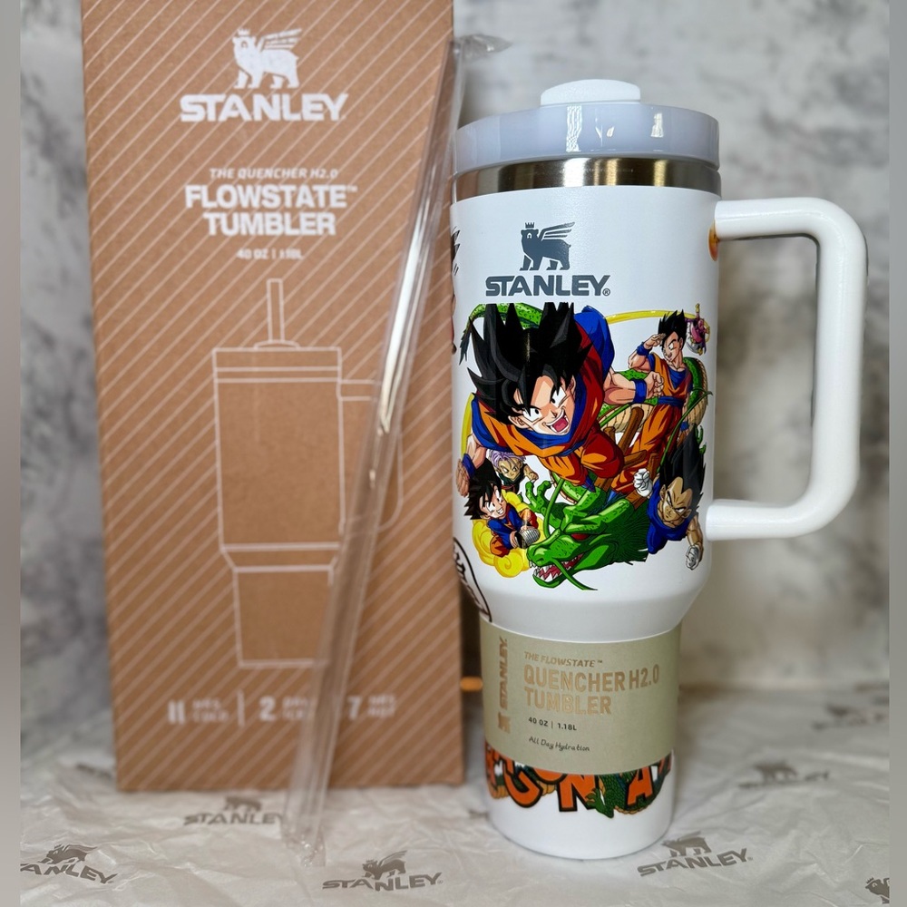 STANLEY x Dragon Ball Z  White Tumbler with Colorful Character Design